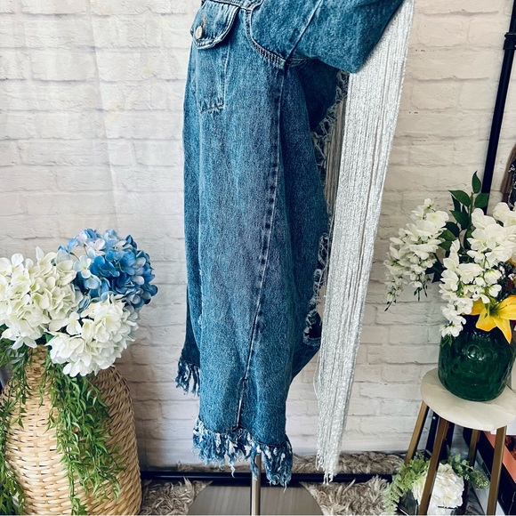 Long Tassel Back Denim Jacket - Picture 8 of 16